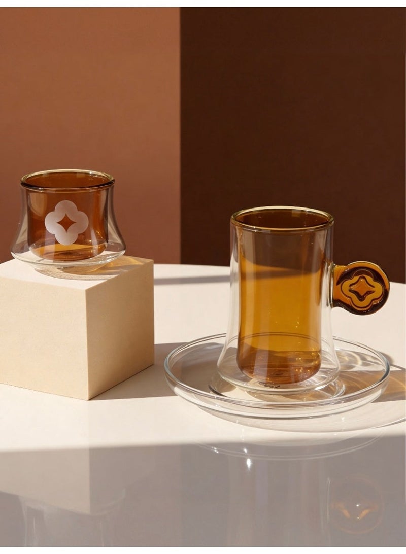 Raz طقم أكواب الشاي والقهوة من أكسيس - تصميم عصري بجدار مزدوج - علبة هدايا - Image 1